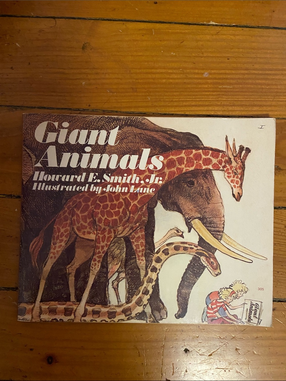 Vintage 70s 1970s Giant Animals  children’s animal book giraffe elephant turtle